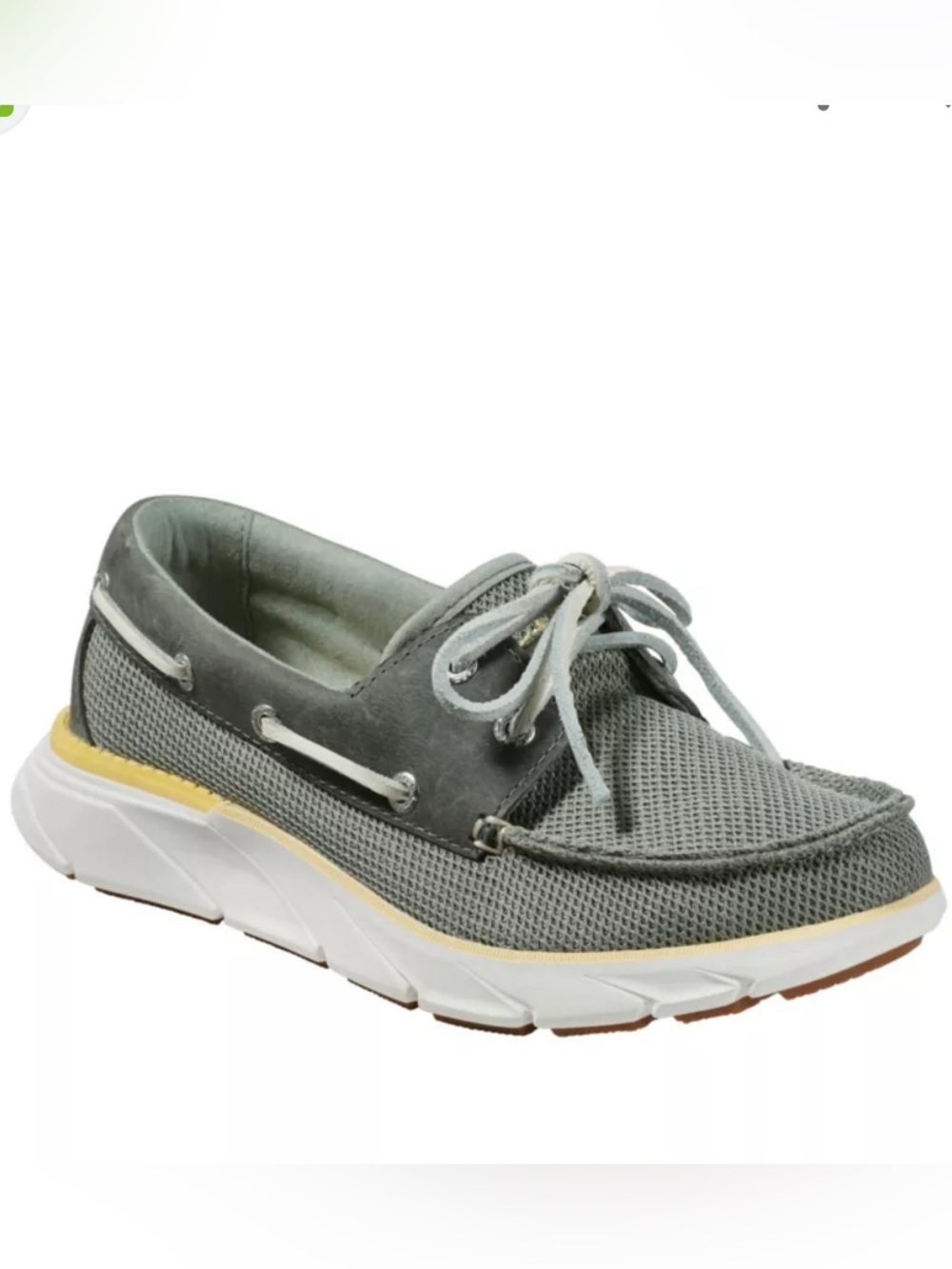 LL BEAN Women’s Women's Kennebec Boat Shoes, 2-Eye grey topsider sneakers nwot